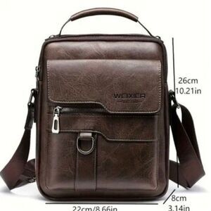 NWT WEIXIER Vintage Tan Camel Shoulder Spacious Multi-Pocket Office Travel Bag